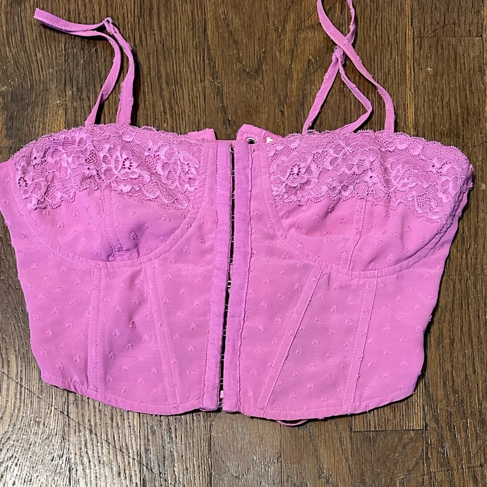 PacSun Pink Corset Crop top Size small